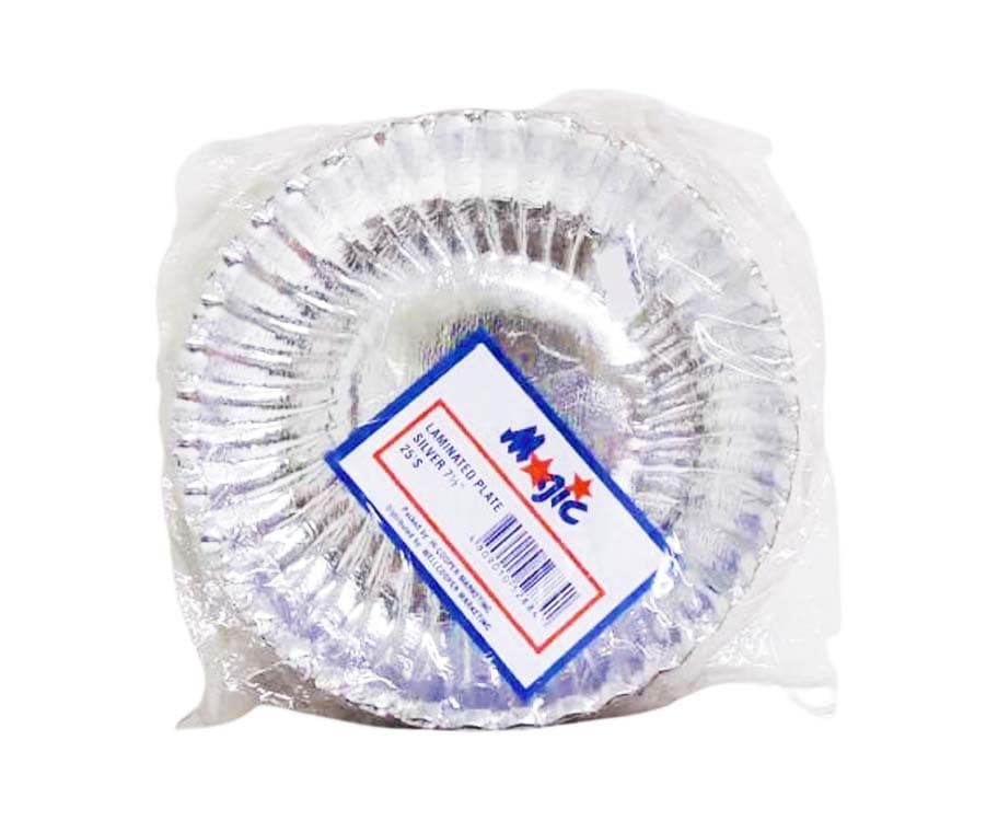 Magic Laminated Plate Silver 7 1/2" 25 Pieces