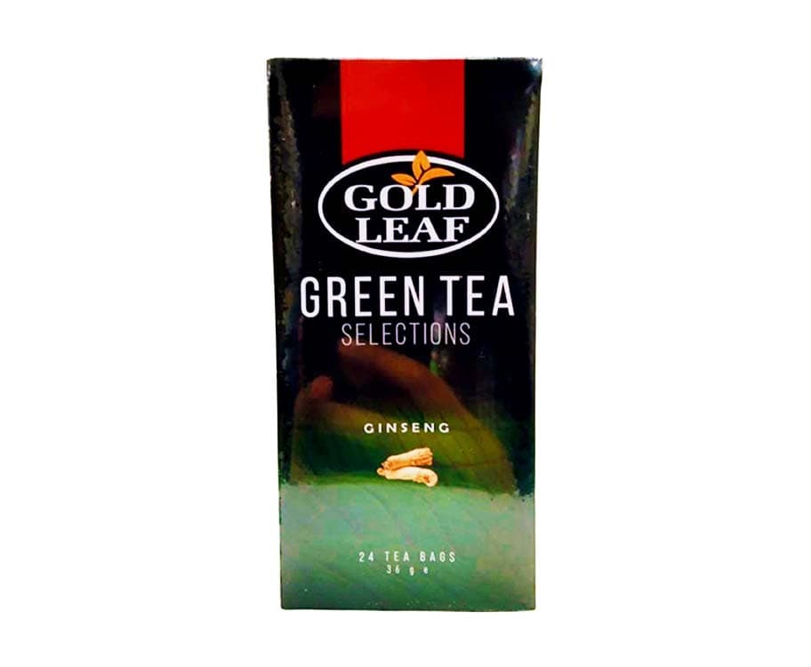 Gold Leaf Green Tea Selections Ginseng 24 Tea Bags 36g