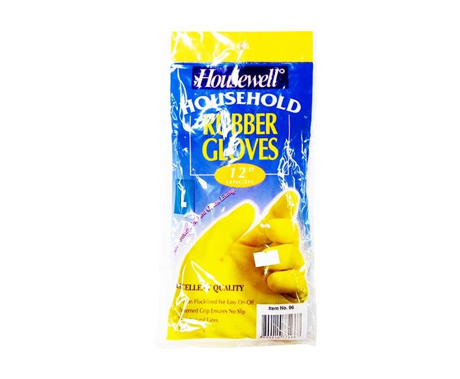 Housewell Household Rubber Gloves 12" Length Large