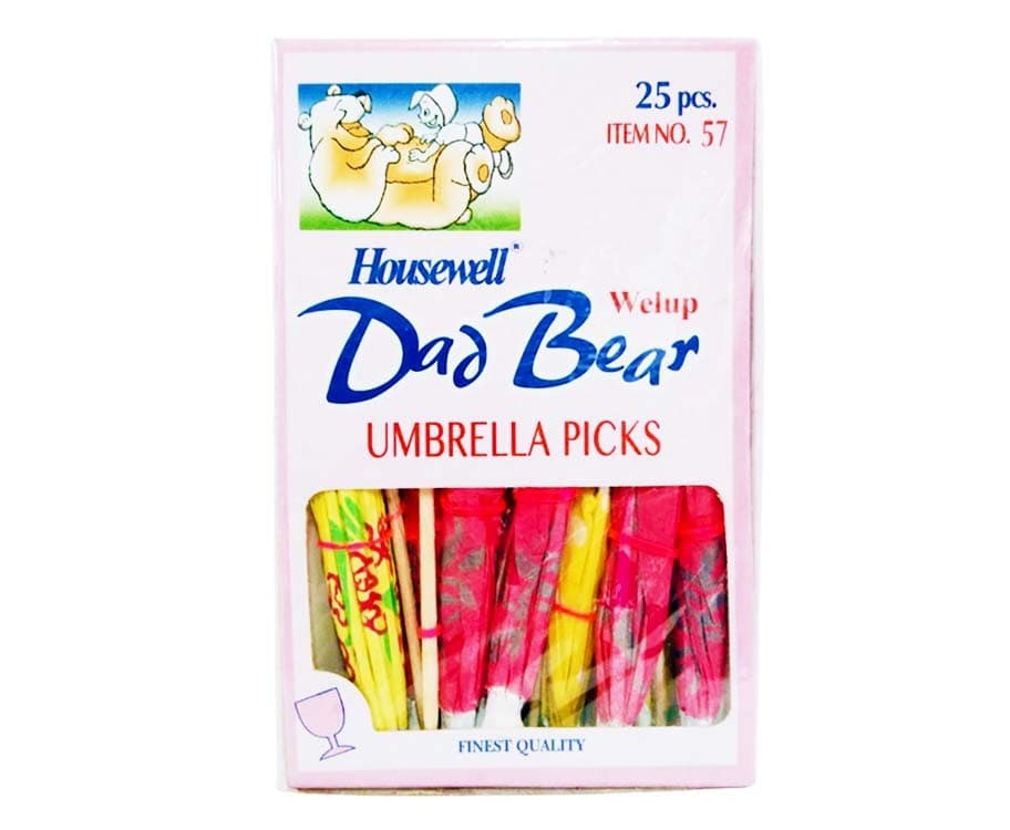 Welup Dad Bear Umbrella Picks 25 Pieces