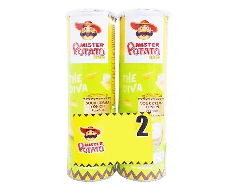 Mister Potato Crisps The Diva Sour Cream Onion Flavour (2 Packs x 100g)