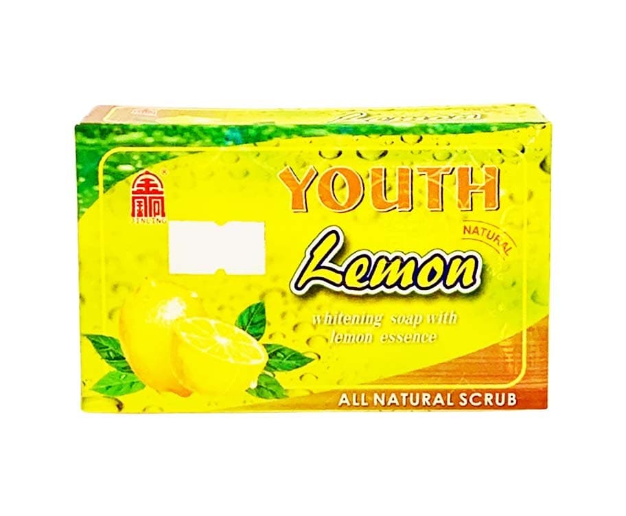 Jin Ling Youth Natural Lemon Whitening Soap with Lemon Essence All Natural Scrub 135g