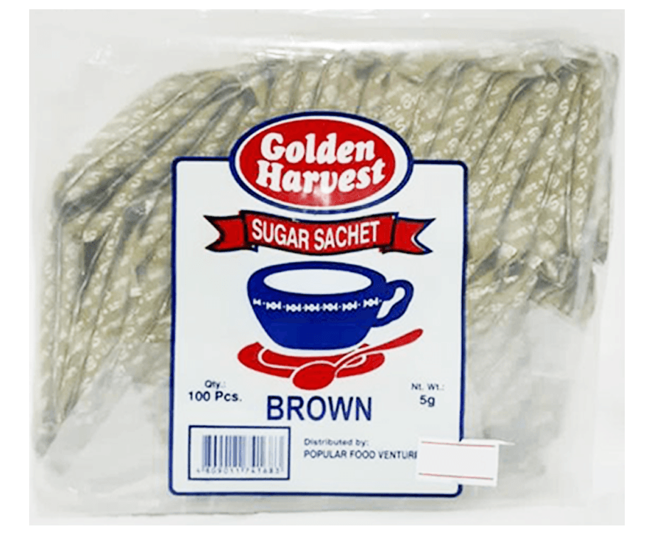 Golden Harvest Sugar Sachet Brown (100 Packs x 5g)