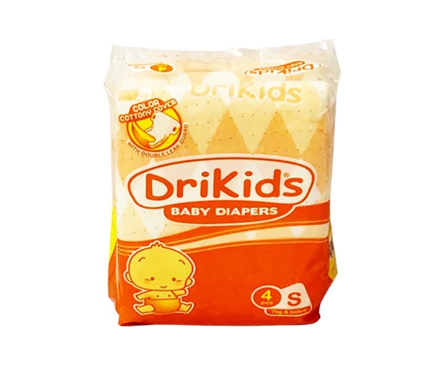 DriKids Baby Diapers Small 7kg & Below 4 pcs