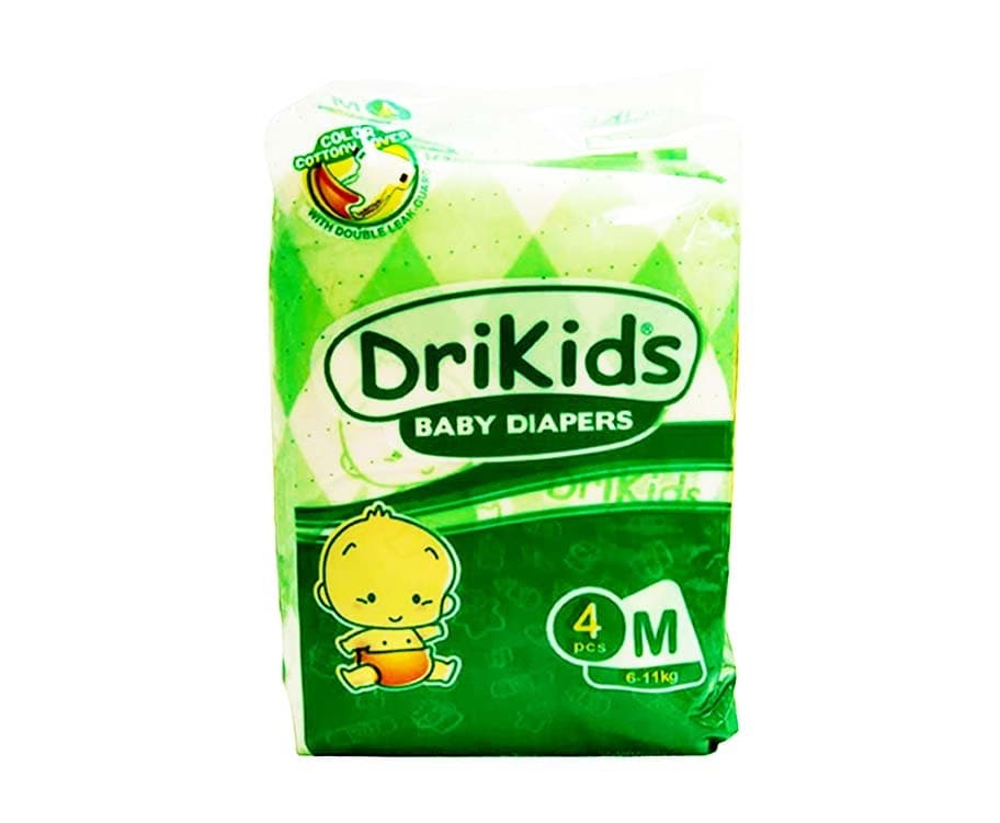 DriKids Baby Diapers Medium 6-11kg 4 Pieces