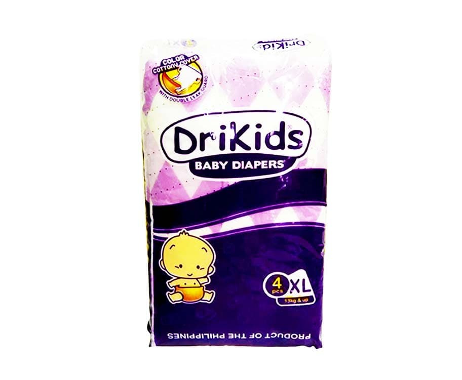 DriKids Baby Diapers XL 13kg & up 4 Pieces