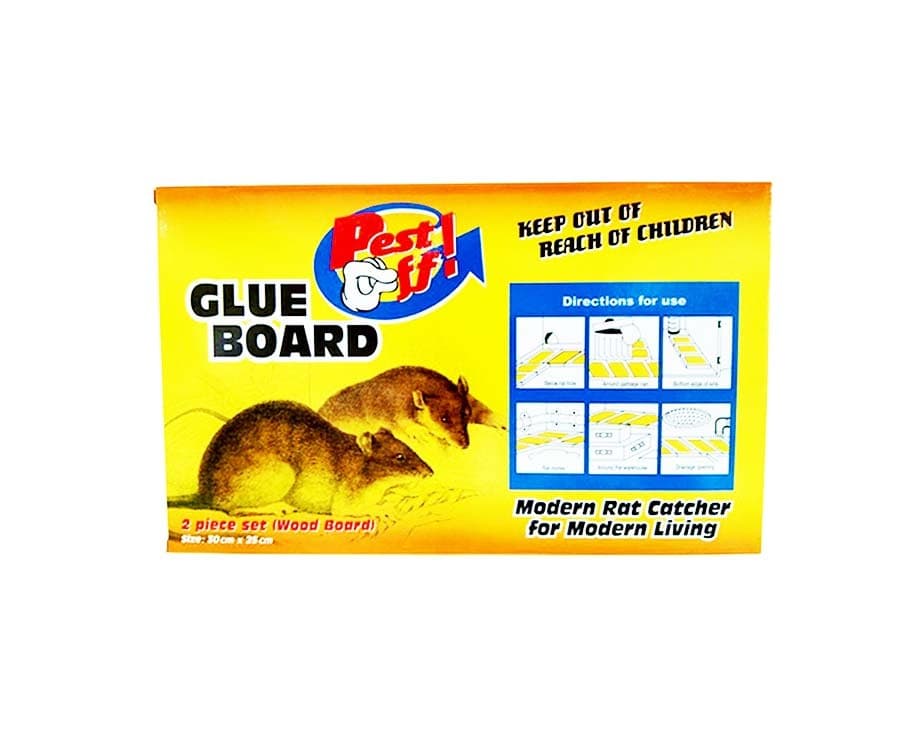Pest Off! Glue Board Modern Rat Catcher for Modern Living 2 Piece Set (Wood Board)