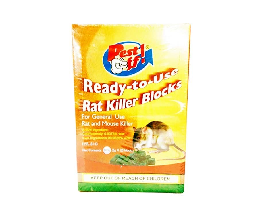 Pest Off! Ready-To-Use Rat Killer Blocks (20 Blocks x 5g)