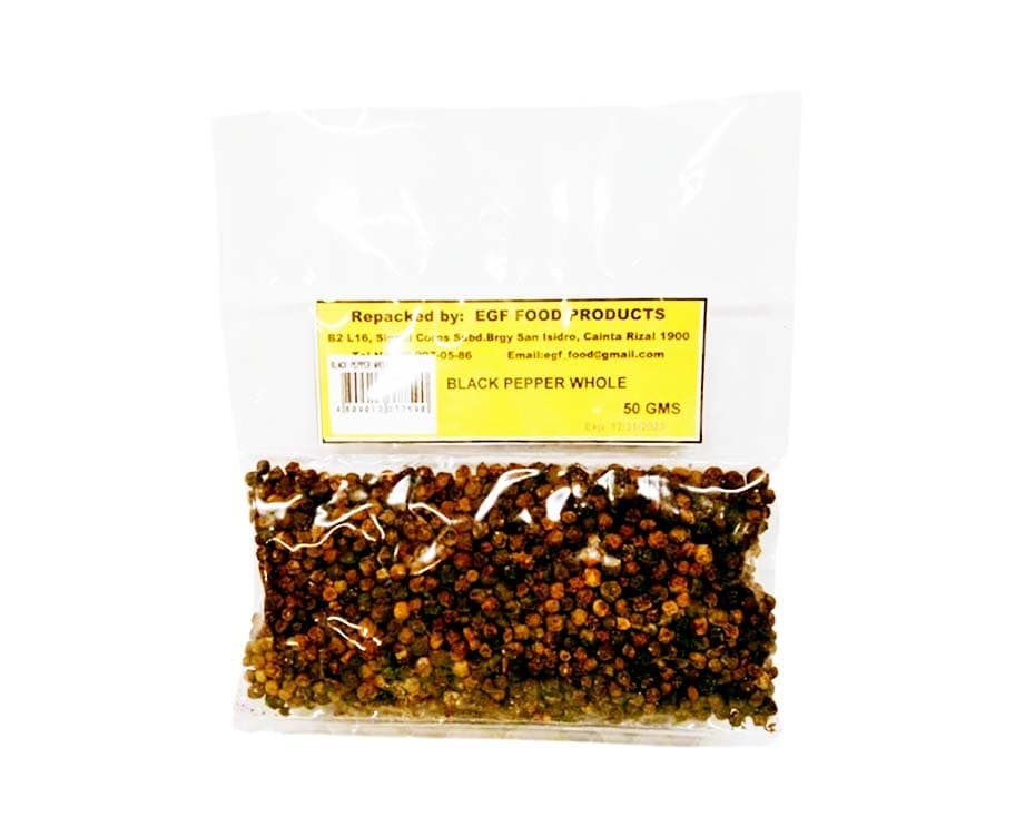 EGF Food Products Black Pepper Whole 50g