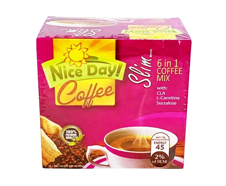 Nice Day Coffee Slim 6-in-1 Coffee Mix with CLA, L-Carnitine Sucralose (10 Sachets x 10g) 100g