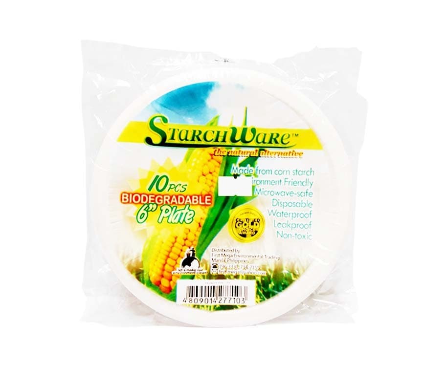StarchWare Biodegradable Round Plate 6" 10 Pieces