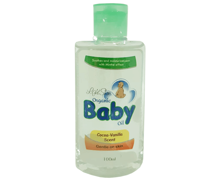 Light Skin Organic Baby Oil Cocoa-Vanilla Scent 100mL