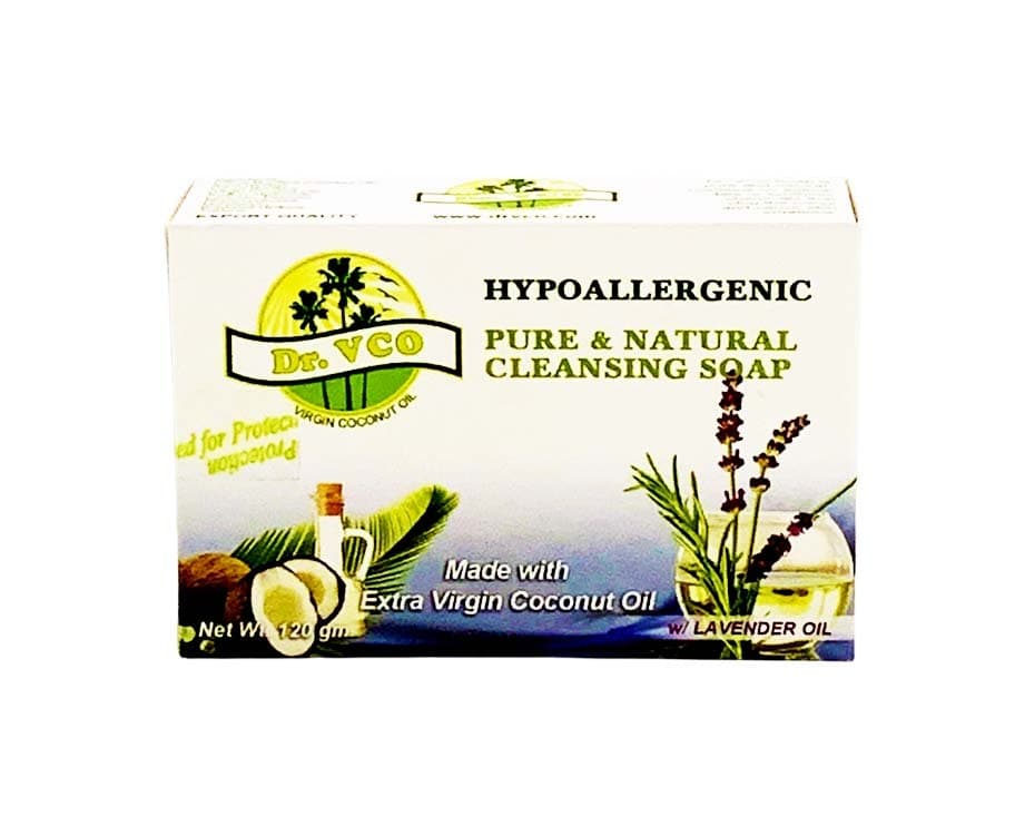 Dr. VCO Virgin Coconut Oil Hypoallergenic Pure & Natural Cleansing Soap with Lavender Oil 120g