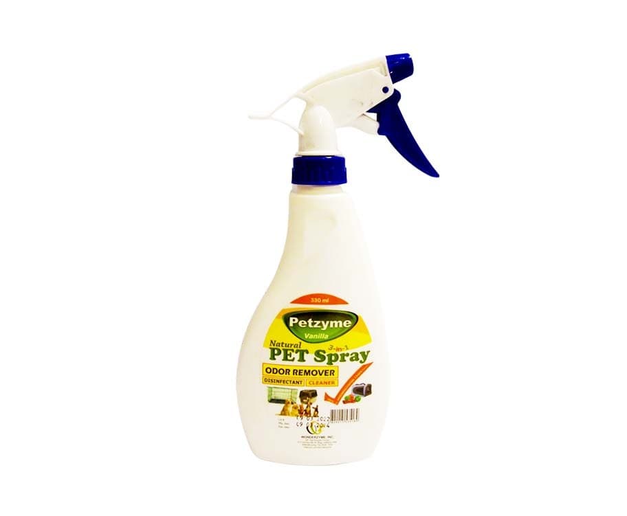 Petzyme Vanilla Natural Pet Spray 3-in-1 Odor Remover Disinfectant Cleaner 330mL