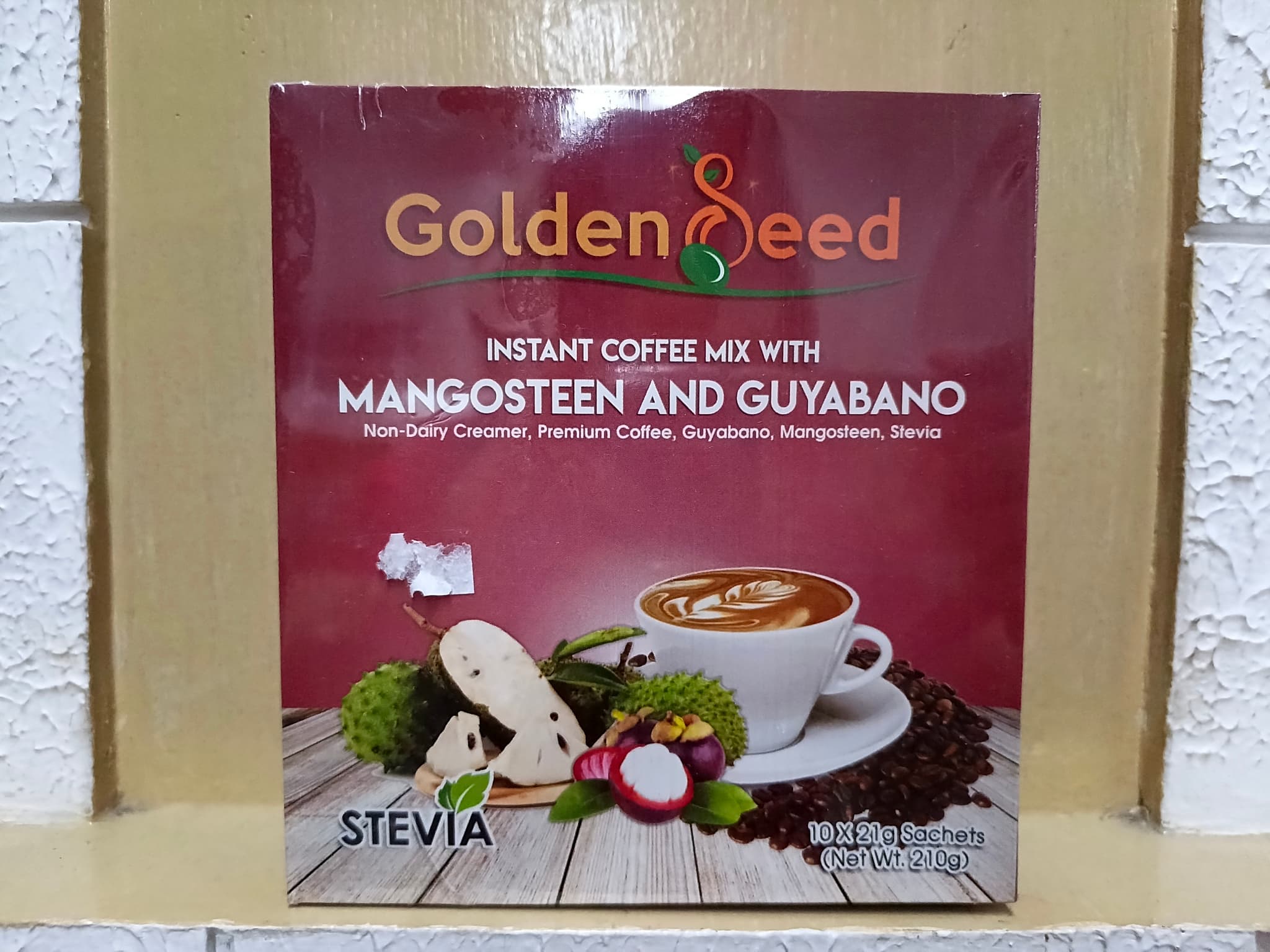Golden Seed Instant Coffee Mix with Mangosteen and Guyabano 210g( 10 Sachet x 21g)