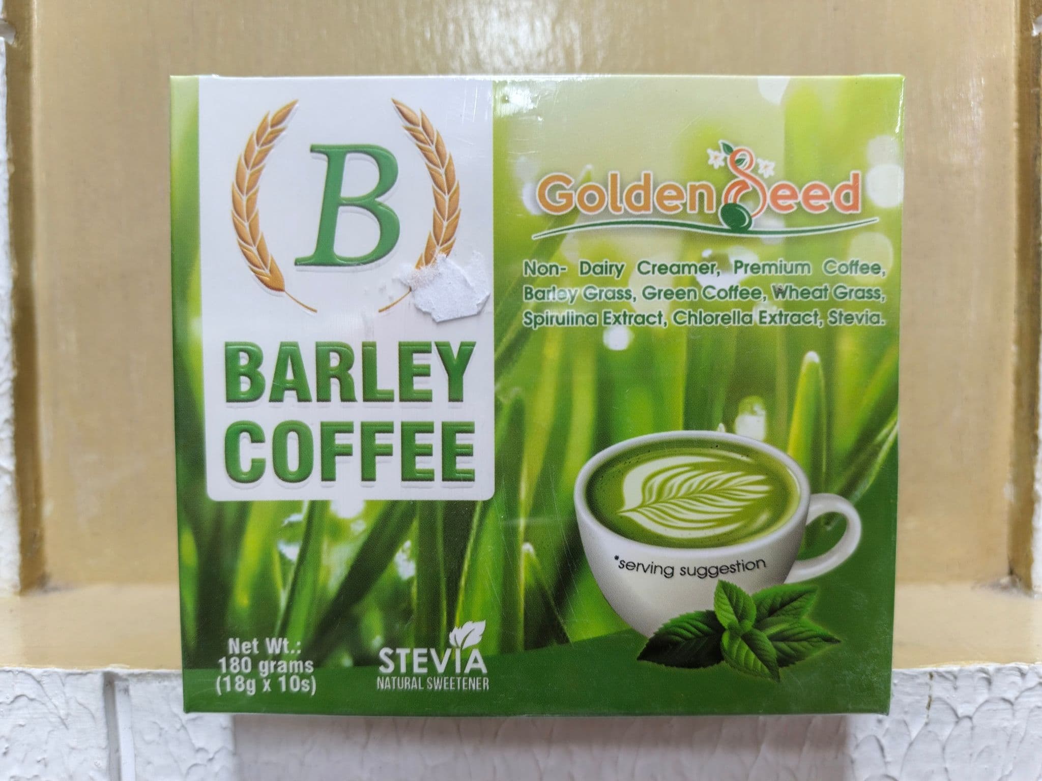 Golden Seed Barley Coffee Stevia Natural Sweetener 180g(10 Sachet x 18g)