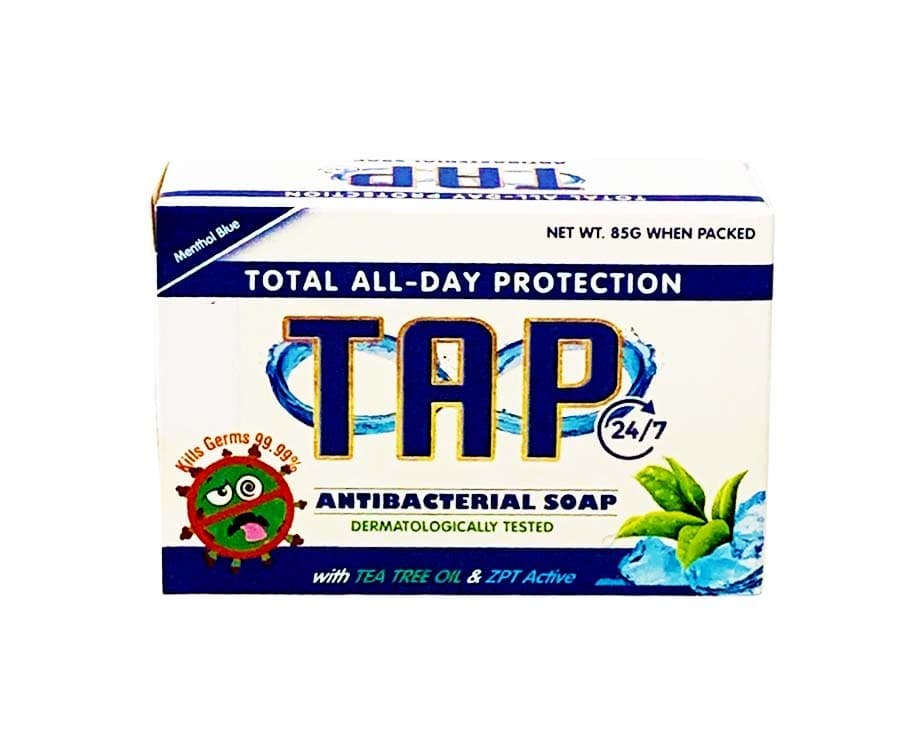 TAP Total All-Day Protection Antibacterial Soap with Tea Tree Oil & ZPT Active Menthol Blue 85g