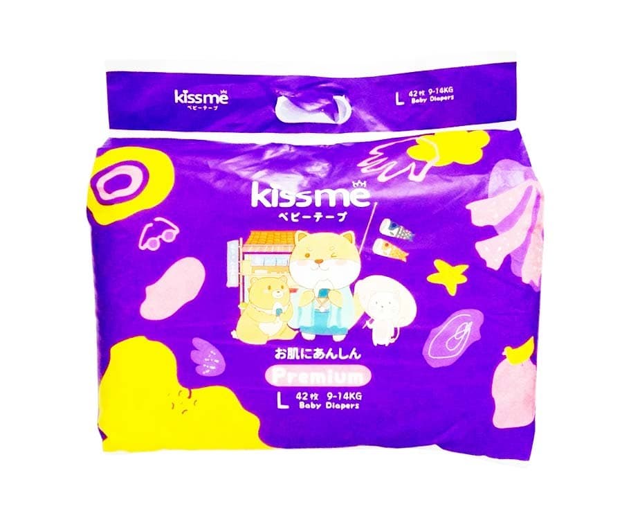 Kissme Premium Baby Diapers Large (9-14kg) 42 Diapers