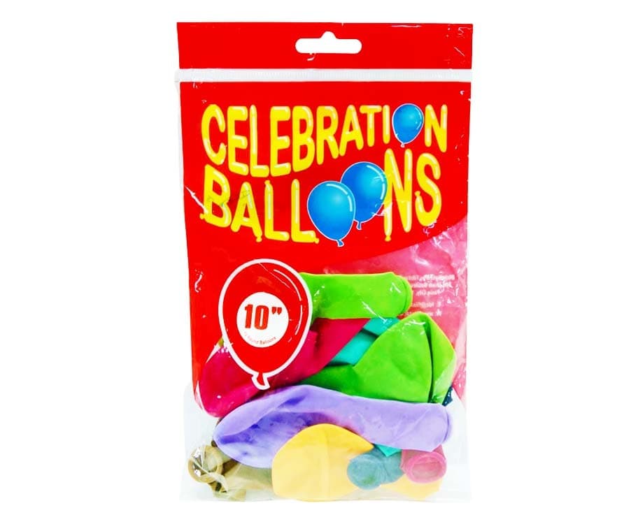 Celebration Balloons 10" 10 Round Balloons