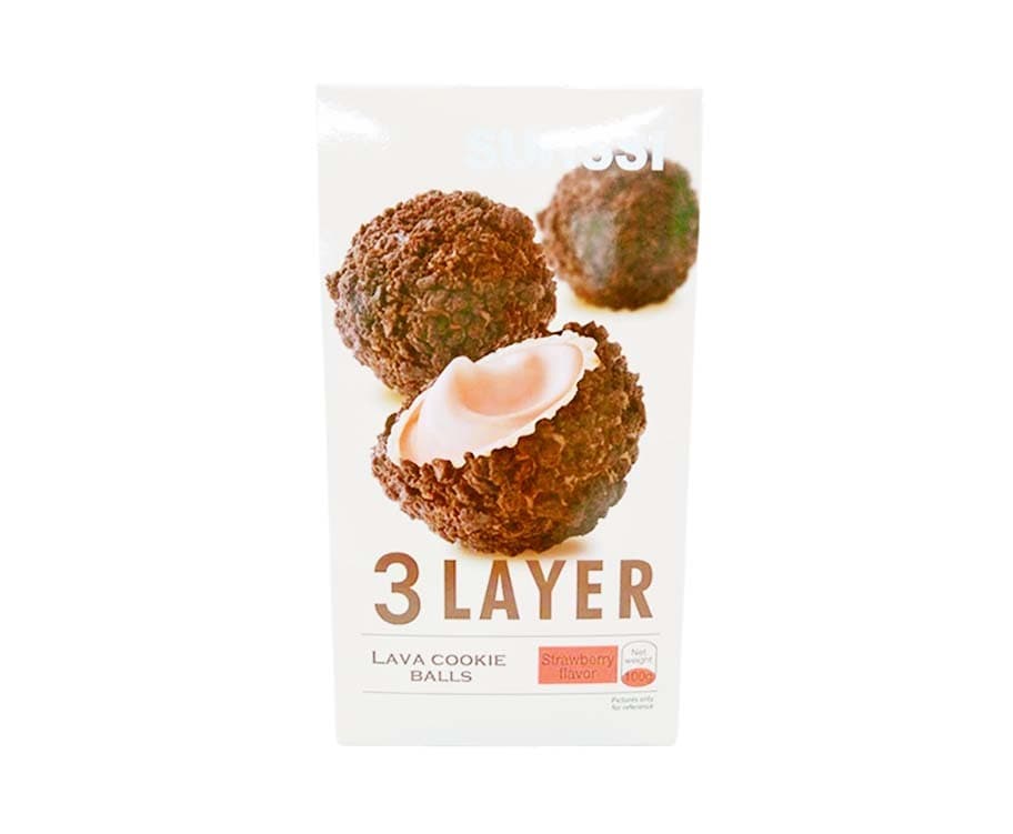 Sunssi 3 Layer Lava Cookie Balls Strawberry Flavor 100g