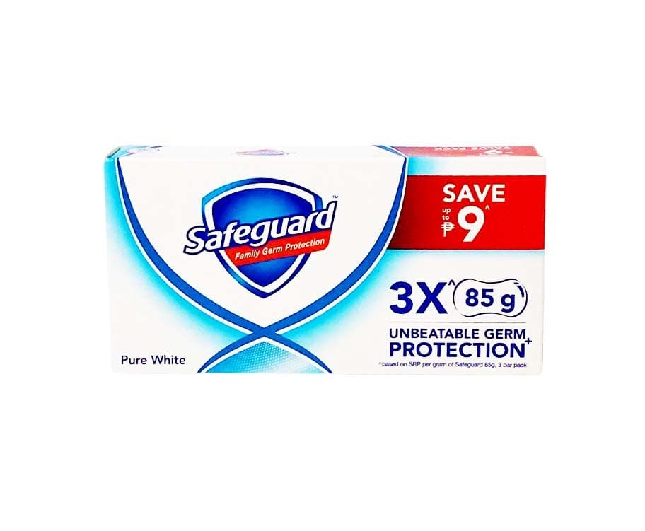 Safeguard Family Germ Protection Pure White (3 Packs x 85g)