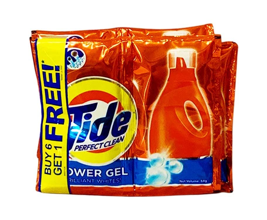 Tide Perfect Clean Power Gel Brilliant Whites (6+1 Packs x 64g)