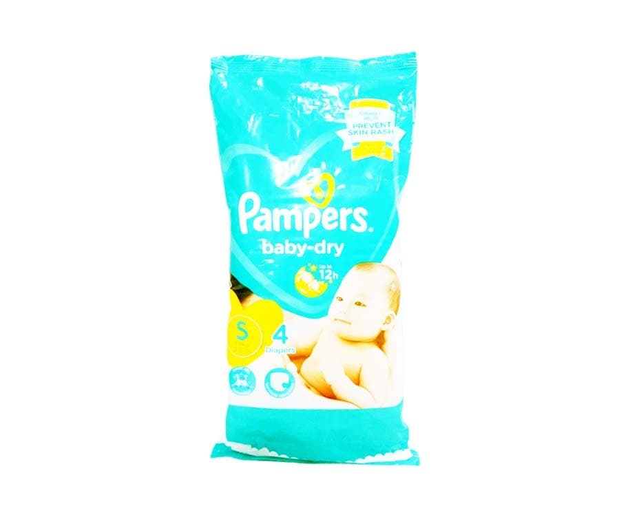 Pampers Baby-Dry Small (3-8kg/ 8-18 lbs) 4 Diapers