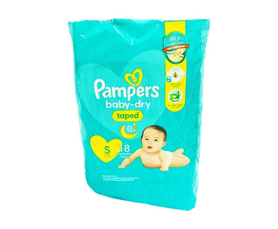 Pampers Baby-Dry Taped Small 3-8kg (8-18lbs) 18 Disposable Diapers