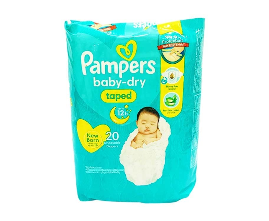 Pampers Baby-Dry Taped Diaper Newborn up to 5kg (up to 11lbs) 20 Disposable Diapers