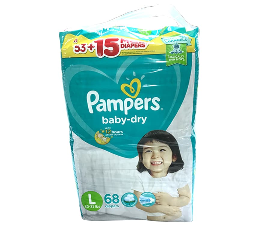 Pampers Baby-Dry L 20-31 lbs 68 Diapers