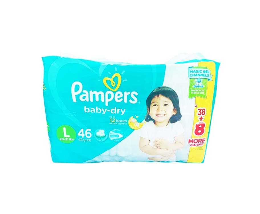 Pampers Baby-Dry Large 20-31lbs 46 Diapers