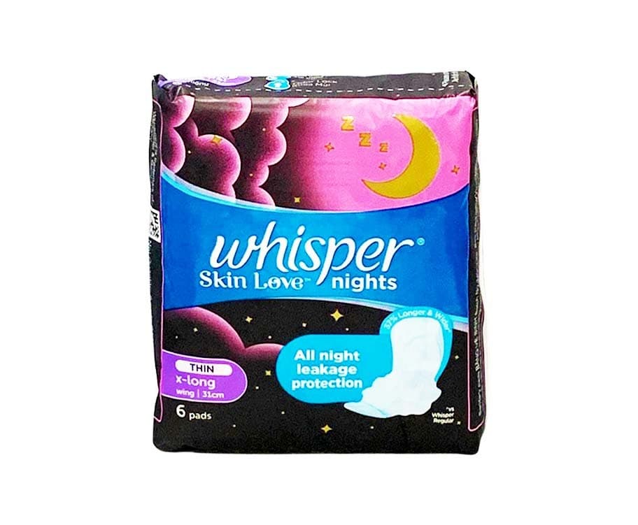Whisper Skin Love Nights Thin X-Long Wing 31cm 6 Pads