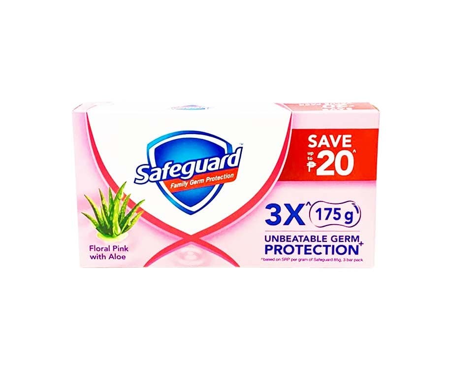 Safeguard Family Germ Protection Floral Pink with Aloe (3 Packs x 175g)