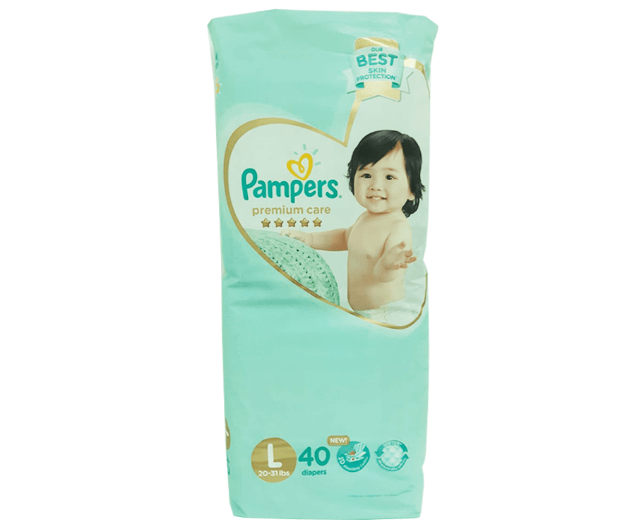 Pampers Premium Care L 20-31lbs 40 Diapers