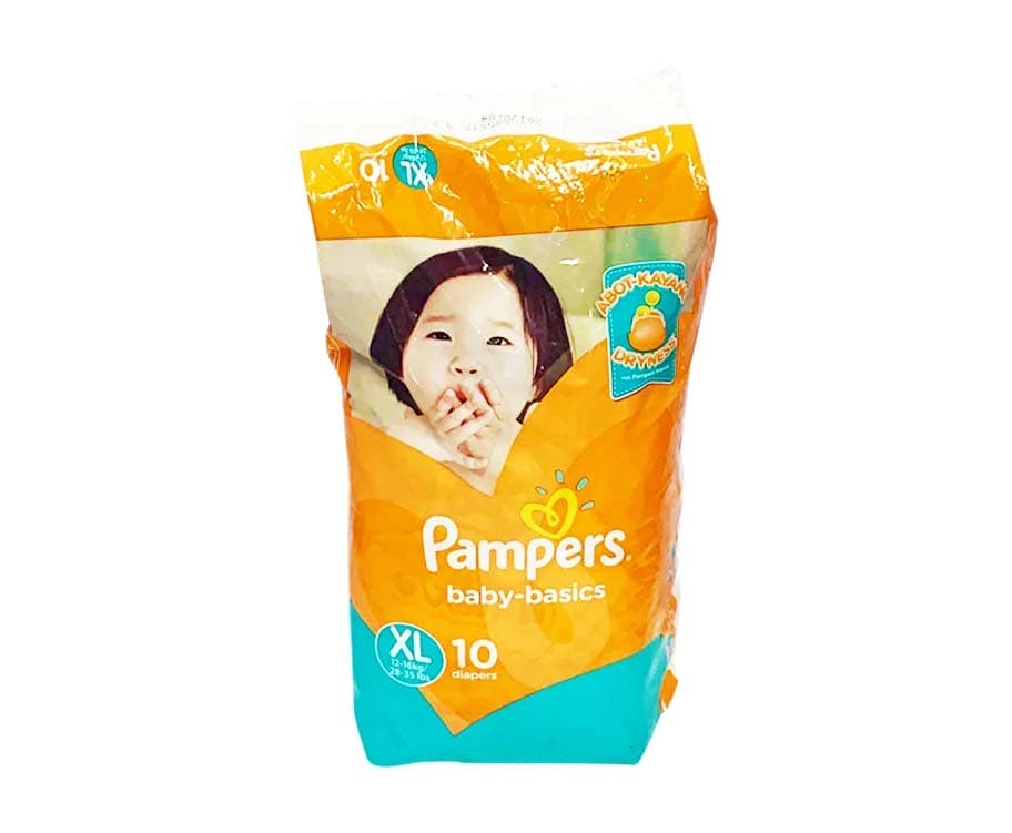 Pampers Baby-Basics XL 12-16kg (28-35lbs) 10 Diapers