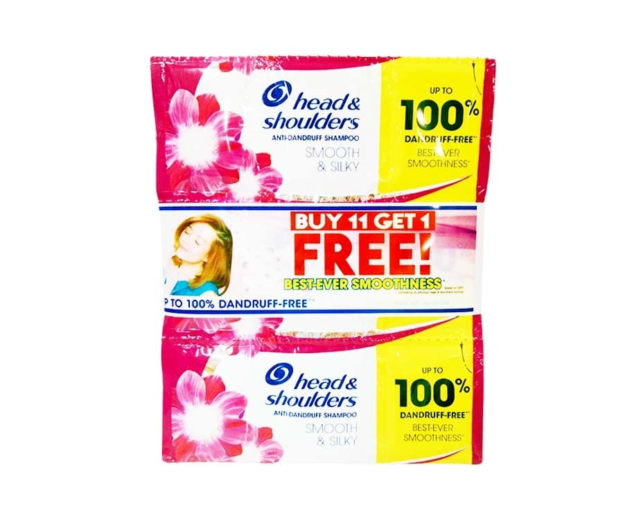 Head & Shoulders Anti-Dandruff Shampoo Smooth & Silky (11+1 Packs x 15mL)