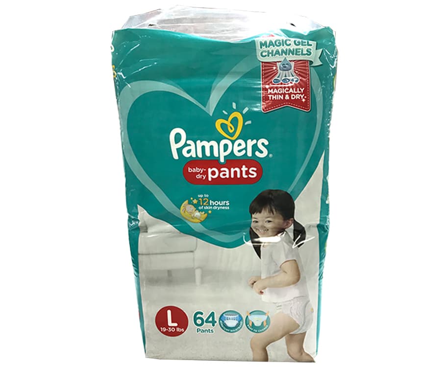Pampers Baby-Dry Pants L 19-30 lbs 64 Pants
