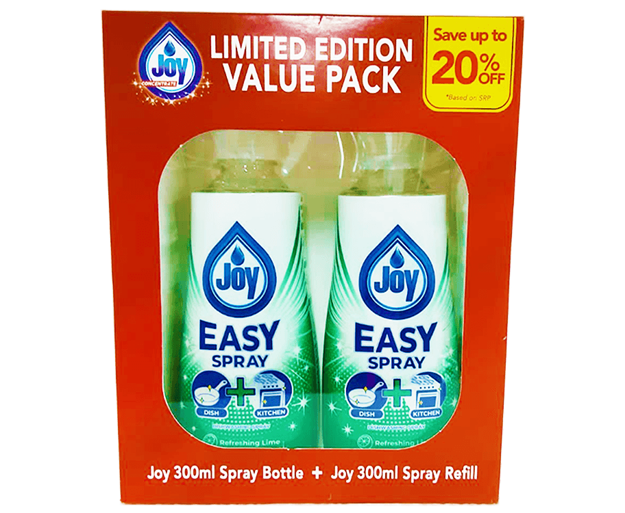 Joy Concentrate Limited Edition Value Pack Refreshing Lime Easy Spray Bottle 300mL + Joy Refreshing Lime Spray Refill 300mL