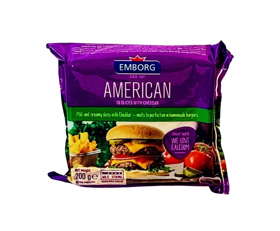 Emborg American 10 Slices Cheese with Cheddar 200g