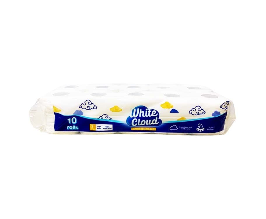 White Cloud Bathroom Tissue 2-Ply 400 Pulls 10 Rolls