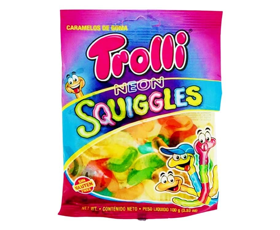Caramelos De Goma Trolli Neon Squiggles Gummi 100g
