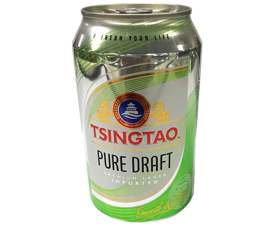Tsingtao Pure Draft Imported Premium Lager Smooth & Crisp 330mL