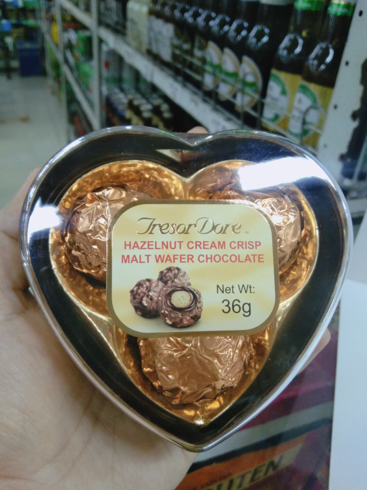 Tresor Dore Hazelnut Cream Crisp Malt Wafer Chocolate 36g