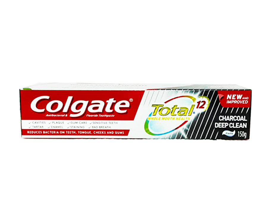 Colgate Antibacterial & Fluoride Toothpaste Total 12 Charcoal Deep Clean 150g