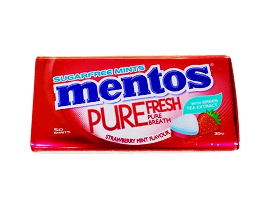 Mentos Pure Fresh Strawberry Mint Flavour 50 Mints 35g