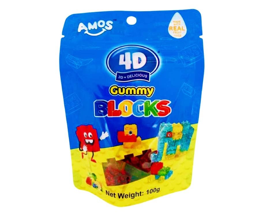Amos 4D Gummy Blocks 100g