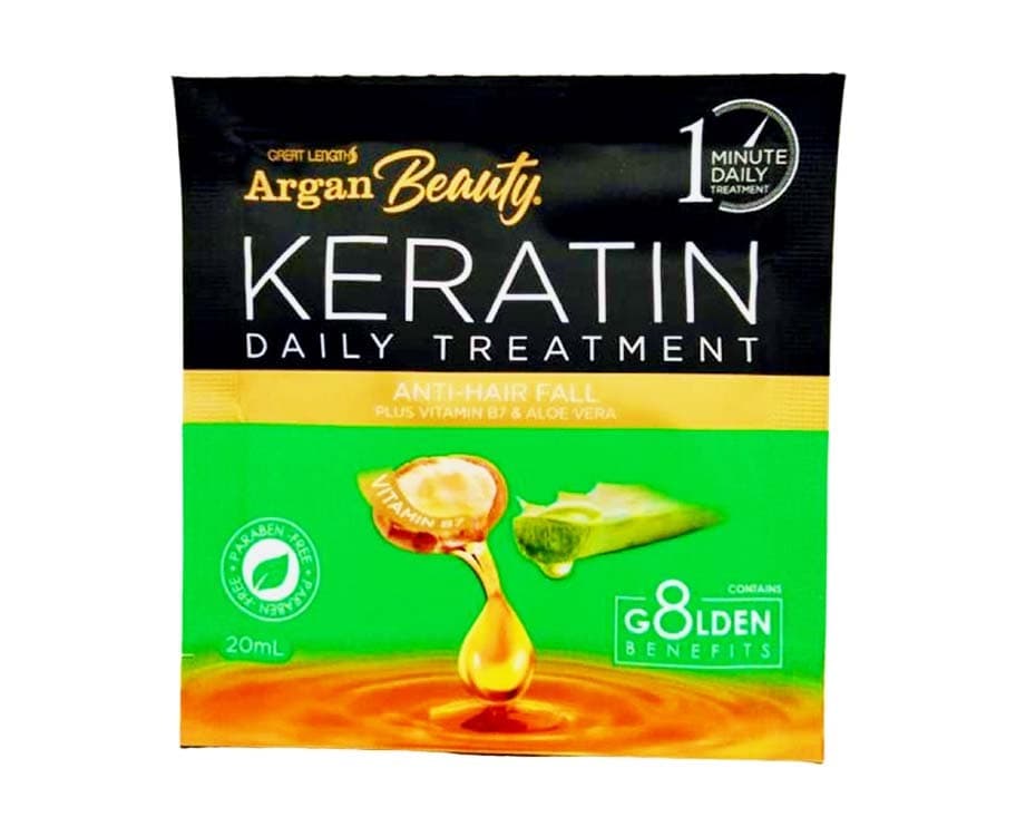 Argan Beauty Keratin Daily Treatment Anti-Hair Fall Plus Vitamin B7 & Aloe Vera 20mL