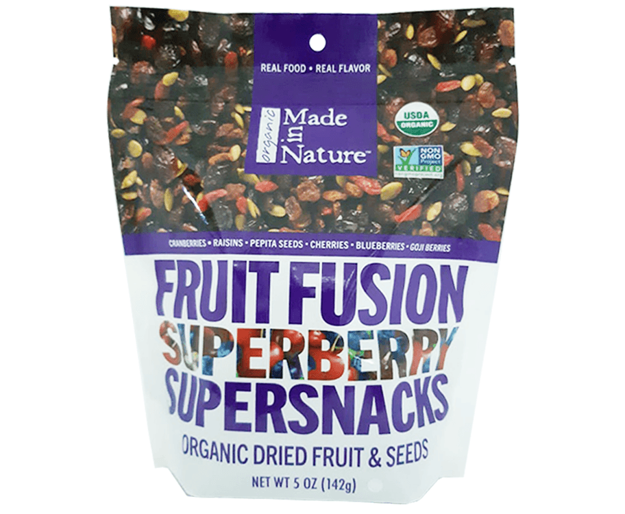 Made in Nature Organic Fruit Fusion Superberry Supersnacks Organic Dried Fruit & Seeds 142g
