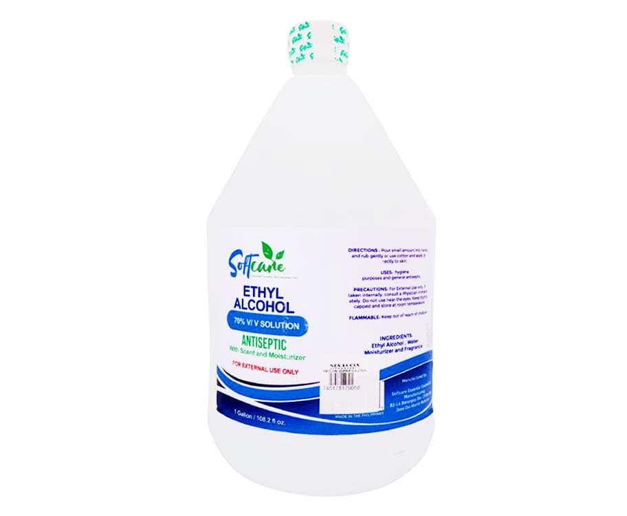 Softcare Ethyl Alcohol 70% Solution Antiseptic with Scent & Moisturizer 1 Gallon