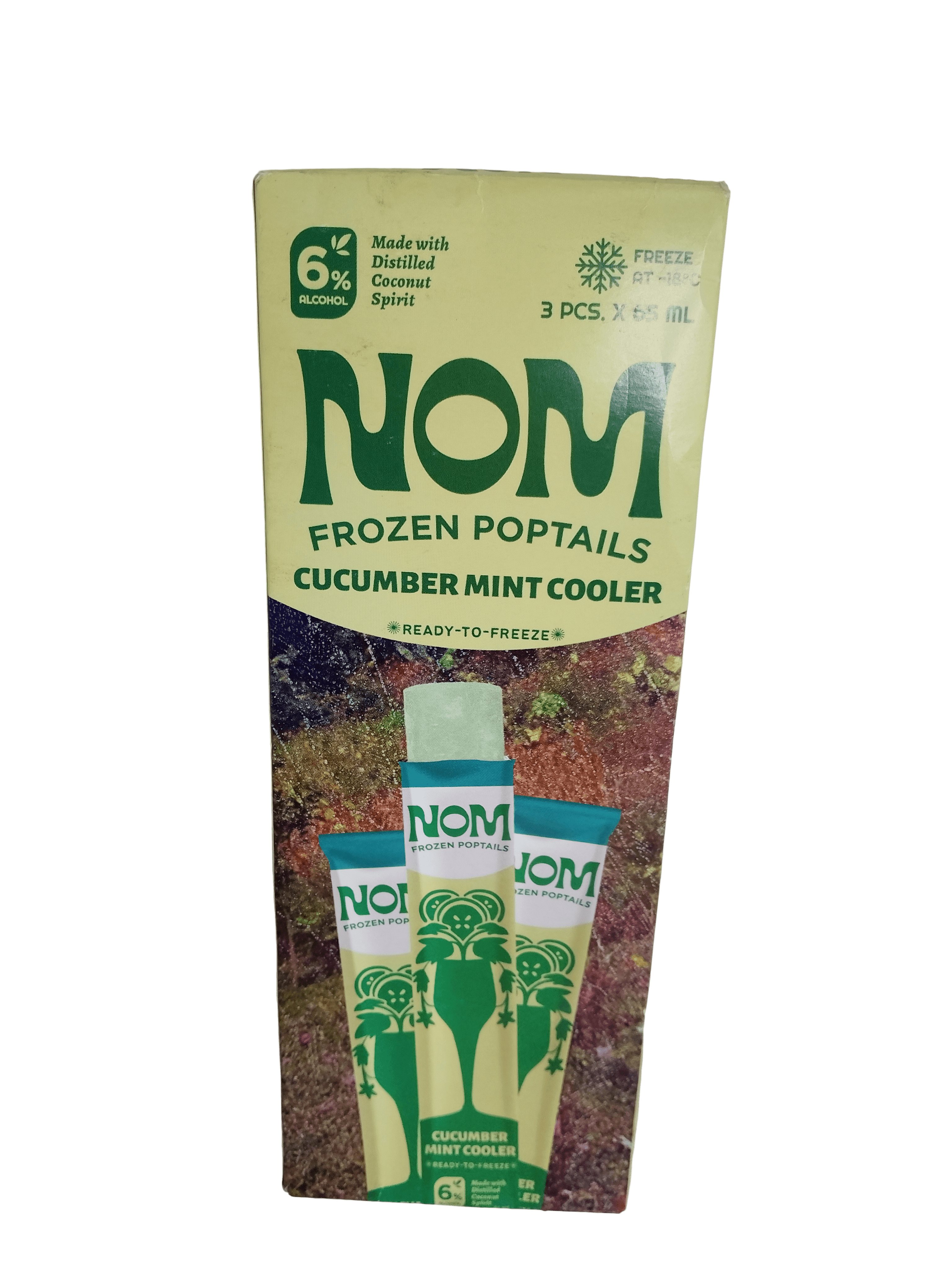 NOM Frozen Poptails Cucumber Cooler (3 Packs x 65mL)